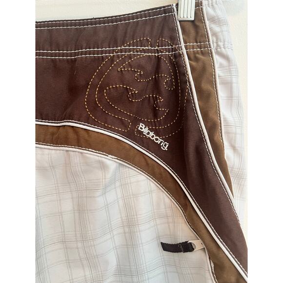 Vintage Y2K Men’s Billabong Swim Trunks Shorts Waist Size: 34 Brown/ Tan - Picture 7 of 8